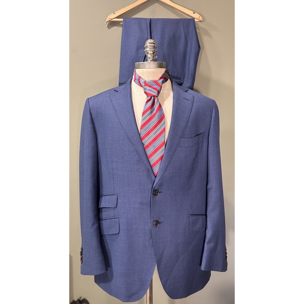 Suitsupply Sienna Blue Wool 2 Pc Suit Reda Super 130s 46S 37x27 Zegna Tix Pocket